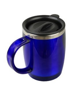 Barrel-shaped insulated mug