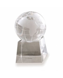 World Shaped Glass Trophy