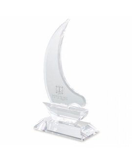 Boat Shaped Glass Trophy