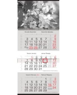 Sulankstomas trijų dalių sieninis kalendorius